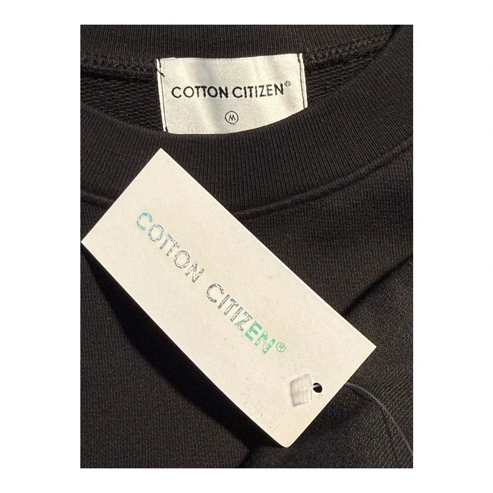 Cotton Citizen Crew‎ Neck Sweatshirt Pullover Long Sleeve Black Mens Size Medium - Picture 5 of 8